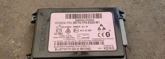 Honda Jazz Bluetooth control unit module 39770TFOE020M1