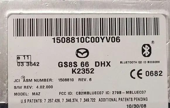 Mazda 6 Bluetooth control unit module GS8S66DHX K2352 1508810