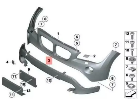 BMW X1 E84 Front bumper 51112990186 2990186