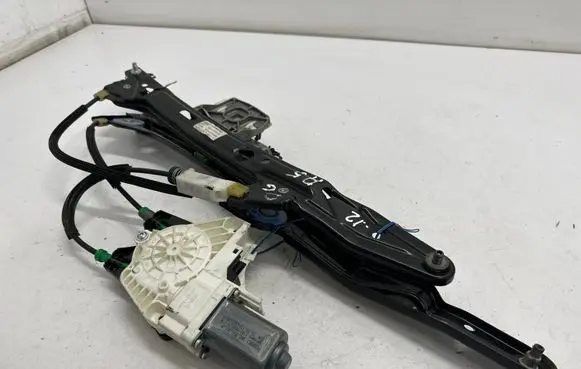 Rear door window regulator with motor