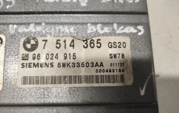 BMW 5 E39 Gearbox control unit/module 5WK33503AA 96024915 7514365