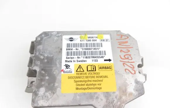 Mini One - Cooper Clubman R55 Airbag control unit/module 9808714