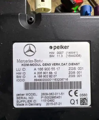 Mercedes-Benz C W205 Other control units/modules A1669005517