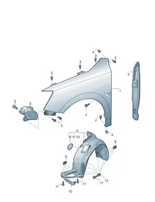 Skoda Fabia Mk3 (NJ) Fender mounting bracket 6V0821141