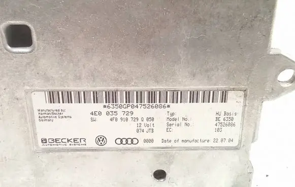 Audi A6 S6 C6 4F MMI control unit 4E0035729 4F0910729Q