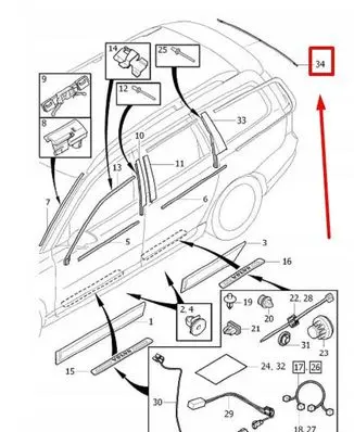 Volvo XC70 Rear window tailgate spoiler 31349548