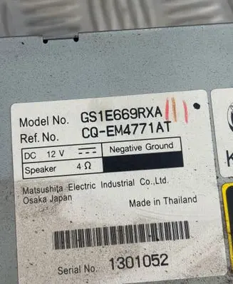 Mazda 6 Radio/CD/DVD/GPS head unit GS1E669RXA