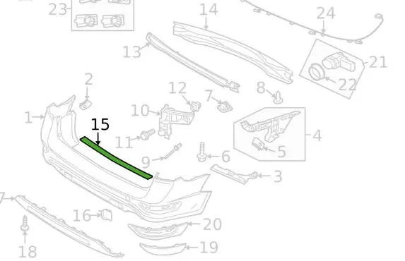 Volvo XC70 Trunk rubber seal (body) 31213844