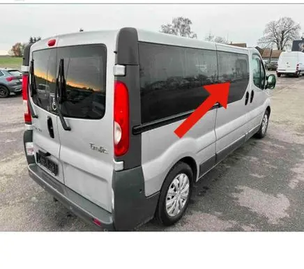 Opel Vivaro Sliding door window/glass DOT24AS2M25 43R00049