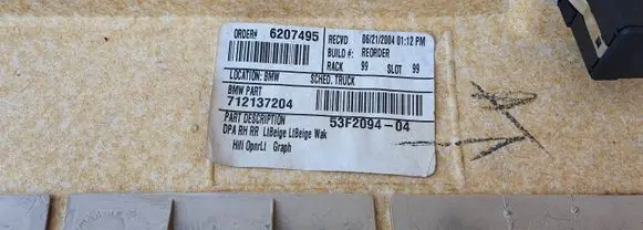 BMW X5 E53 Rear door card panel trim 6207495