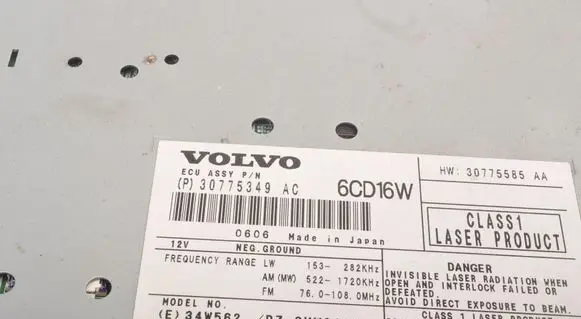 Volvo C70 Navigation unit CD/DVD player 30775349