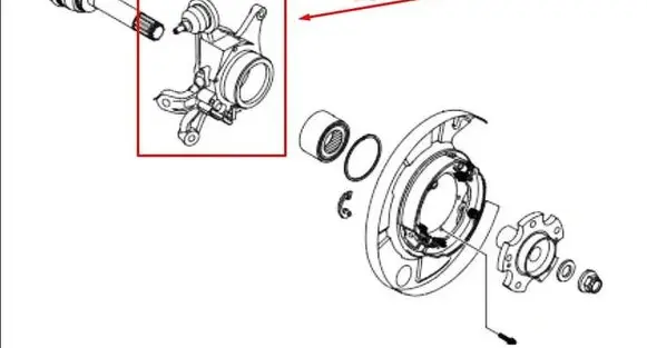 SsangYong Rexton I Rear wheel hub spindle/knuckle 4591109004