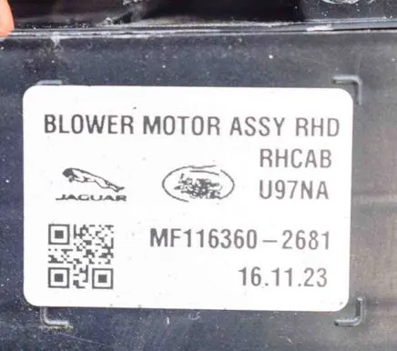 Jaguar F-Pace Heater fan/blower MF1163602681