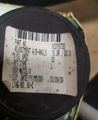 Mazda 3 I Front seatbelt 6033305 603157300A 603157000
