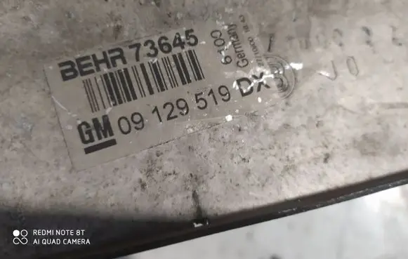 Opel Zafira A Intercooler radiator 09129519 73645