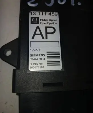 Opel Signum Door central lock control unit/module 360572197 5WK46004 13111459