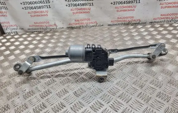 Front wiper linkage and motor