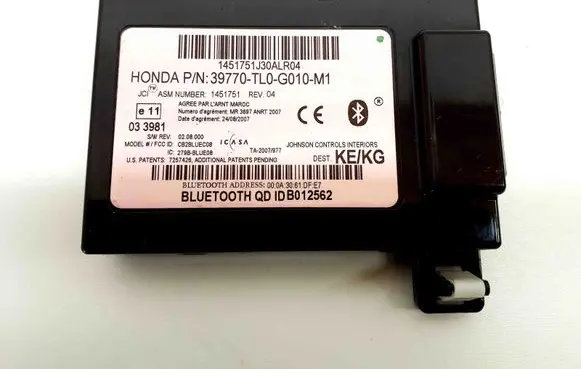 Honda Accord Bluetooth control unit module 39770TL0G010M1