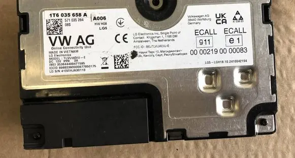Volkswagen Transporter - Caravelle T6 Bluetooth control unit module 1T6035658A 571035284 00002190000083
