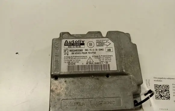 Peugeot 307 Airbag control unit/module 9653493380
