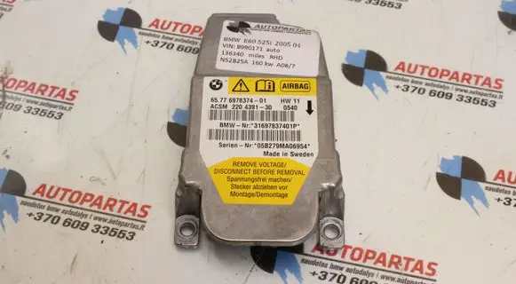 BMW 5 E60 E61 Airbag control unit/module 6978374