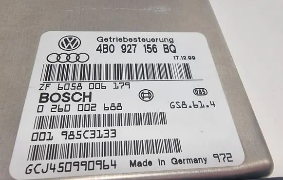 Audi A6 S6 C5 4B Gearbox control unit/module 4B0927156BQ 6058006179 0260002688