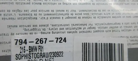 BMW 7 F01 F02 F03 F04 Seat airbag 86698178804 09B085TT0347 794267724