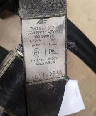 Ford Galaxy Rear seatbelt 7M0857812E 560048800 95VW60044