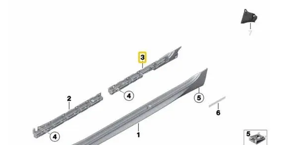 BMW 6 F06 Gran coupe Sill supporting ledge 7276350