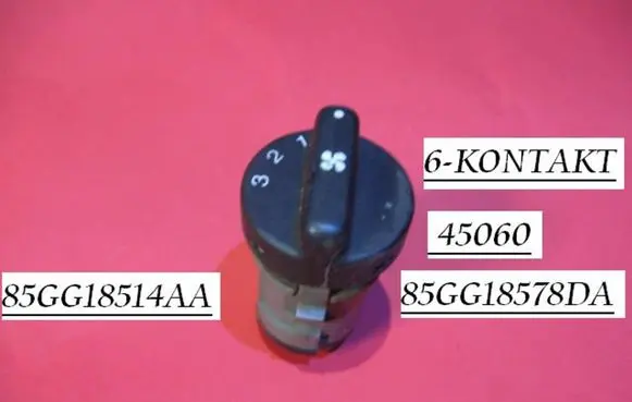 Ford Transit Interior fan control switch 85GG18578DA 85GG18514AA