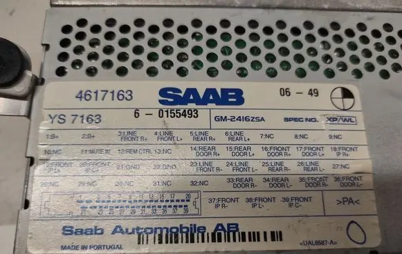 Saab 9-5 Sound amplifier 4617163 60155493 GM2416ZSA
