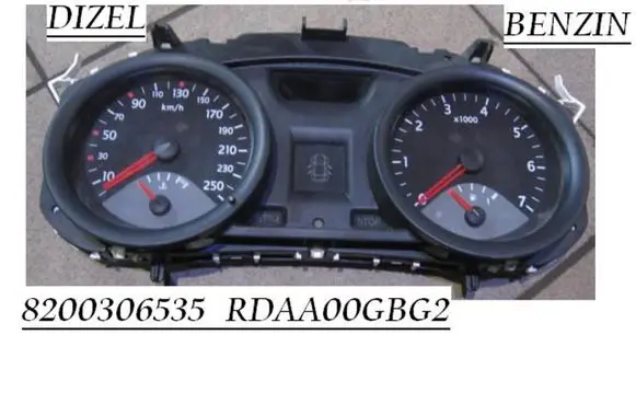 Renault Megane II Speedometer (instrument cluster) 8200306535 RDAA00GBG2