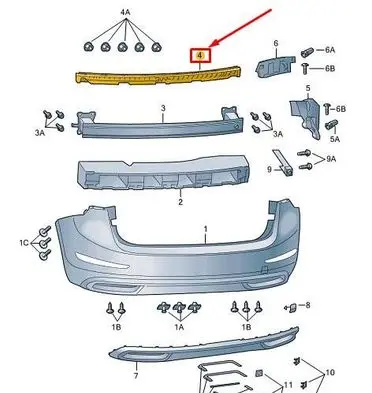 Skoda Scala Rear bumper mounting bracket 657807863A