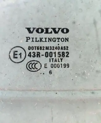 Volvo XC90 Rear door window glass 43R001582 E000199 DOT682M3240AS2