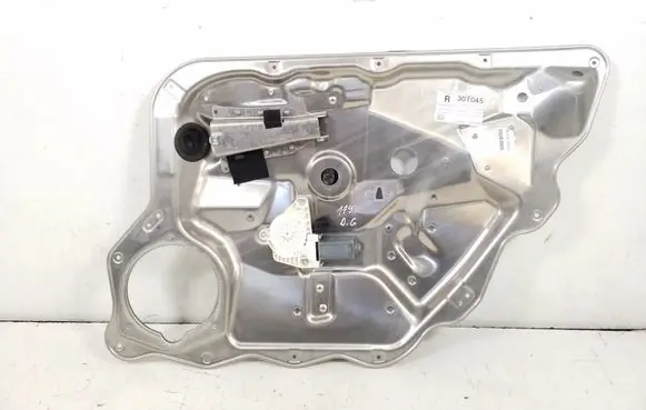 Rear door window regulator with motor