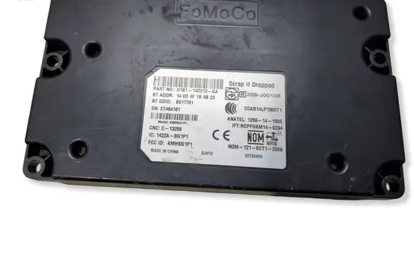 Ford Fiesta Bluetooth control unit module D1BT14D212GA B017701 1422ASG1P1