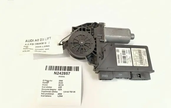 Audi A8 S8 D3 4E Rear door window regulator motor 4E0959801C 4E0910802A 5WK45675HBF