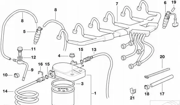 BMW 7 E38 Fuel line/pipe/hose 13532246140