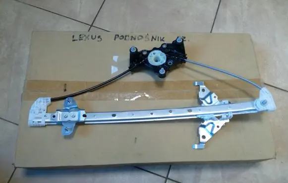 Rear door window regulator with motor