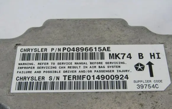 Jeep Patriot Airbag control unit/module P04896615AE
