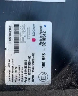 Citroen C5 Aircross Hybrid / electric car battery 9825281980 0210542 GP0821H22163