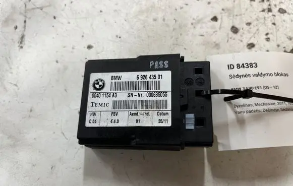 BMW 3 E90 E91 Seat control module 692643501 00401154A3