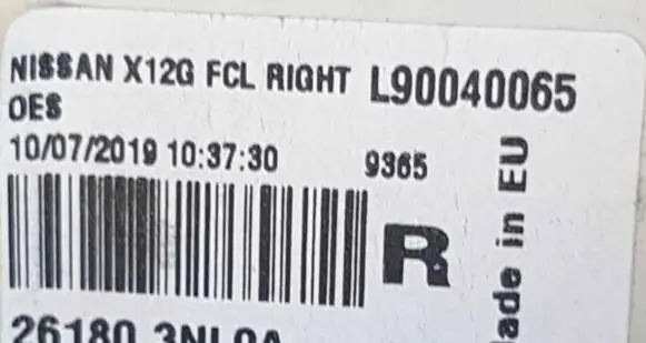 Nissan Leaf I (ZE0) Headlight/headlamp 261803NL0A L90040065 9720191037
