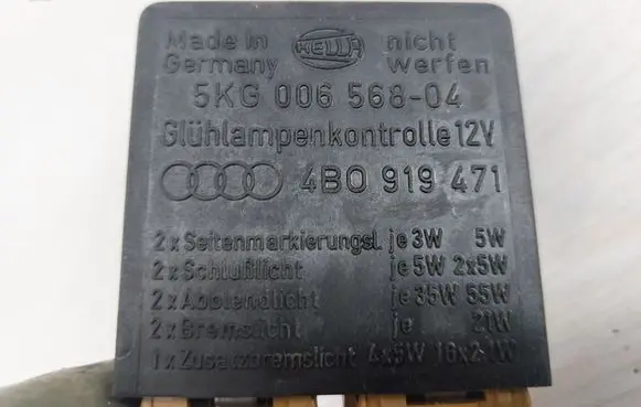 Audi A6 S6 C5 4B Light relay 4B0919471 5KG00656804