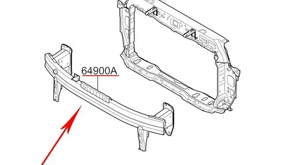 KIA Stonic Front bumper support beam 64900H8411