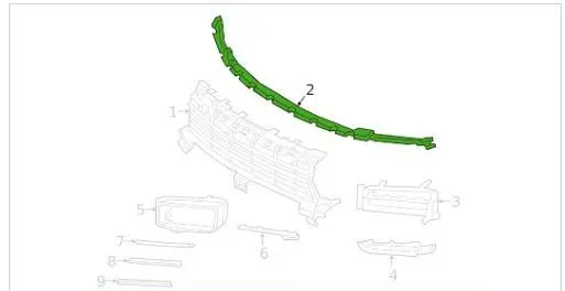 Porsche Cayenne (9Y0 9Y3) Front bumper foam support bar 9Y0807666D