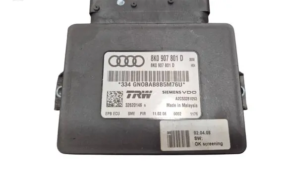 Audi A4 S4 B8 8K Hand brake control module 8K0907801D 32620146 A2C53281093