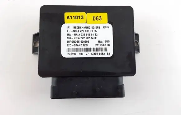 Mercedes-Benz S W222 Hand brake control module A2229007105 A2225450132 A2229021405