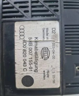 Audi A8 S8 D3 4E Climate control unit 4D0820043C D030400 5HB00715501