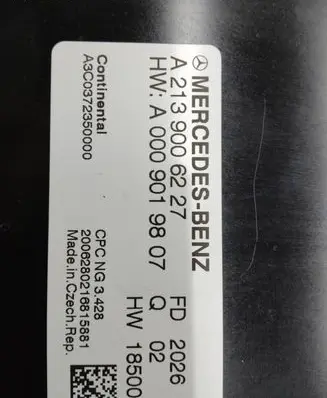 Mercedes-Benz C W205 Other control units/modules A2139006227 A0009019807 A3C0372350000
